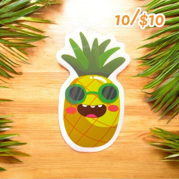 10 / $10 - Cute Pineapple with Sunglasses Sticker - Picture 1 of 1
